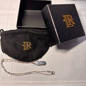 Lisa Robertson “Chill pill” silver Necklace with Box